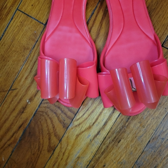 NWOT‎ Melissa Coral Summer Jelly Cut Out Sandals with Bow Detail Size 7 - Picture 4 of 8